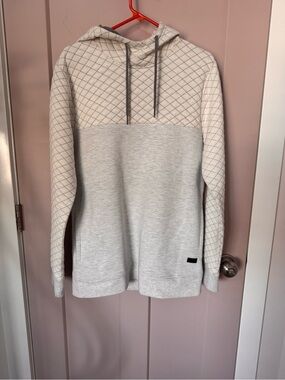 Men's Light Gray Quilted Panel Hoodie